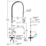 Aquaterior Kitchen Commercial Pull Out Faucet+Add-on Faucet