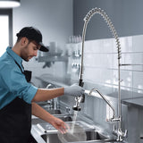 Aquaterior Kitchen Commercial Pull Out Faucet+Add-on Faucet