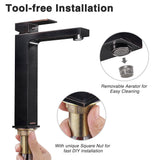 Aquaterior Vessel Faucet Oil Rubbed Bronze 1-Handle Square 10.4"H