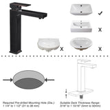 Aquaterior Vessel Faucet Oil Rubbed Bronze 1-Handle Square 10.4"H