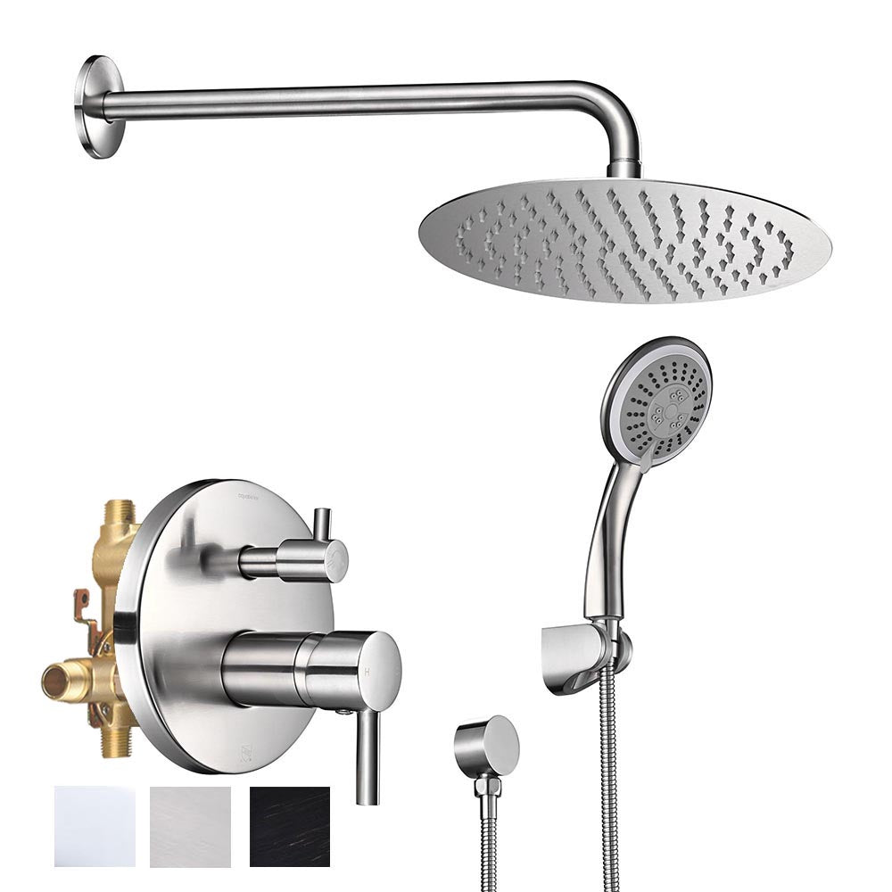 Jcrob Shower Faucets Sets hotsell Complete (10 Inch Brushed Nickel), Rain Shower Head wi