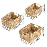 Wicker Basket Water Hyacinth Storage Bin Set(3)