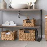 Wicker Basket Water Hyacinth Storage Bin Set(3)