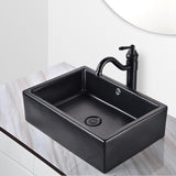 Aquaterior Bathroom Porcelain Sink Rectangular Overflow w/ Drain