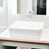 Aquaterior Rectangular Vessel Bathroom Porcelain Sink w/ Drain 16"x12"