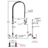 Aquaterior Commercial Pre-Rinse Kitchen Faucet Pull Out Sprayer