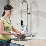 Aquaterior Commercial Pre-Rinse Kitchen Faucet Pull Down Sprayer