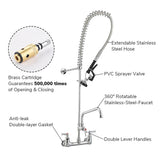 Aquaterior Commercial Pre-Rinse Kitchen Faucet Pull Down Sprayer