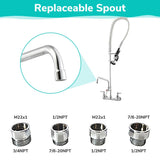 Aquaterior Commercial Pre-Rinse Kitchen Faucet Pull Down Sprayer