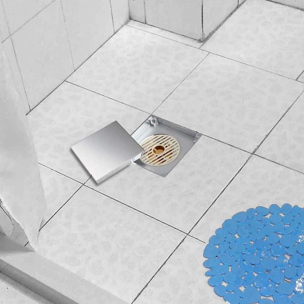 Aquaterior 4x4 Square Bathroom Shower Floor Drain Grate Strainer
