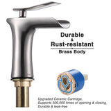 Aquaterior Waterfall Bathroom Faucet One-Handle Low-Arc