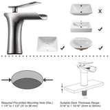 Aquaterior Waterfall Bathroom Faucet One-Handle Low-Arc