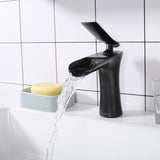 Aquaterior Waterfall Bathroom Faucet One-Handle Low-Arc