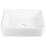 Aquaterior 18" Rectangular Bathroom Porcelain Sink w/ Drain