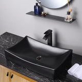 Aquaterior Bathroom Porcelain Sink Rectangular w/ Drain