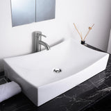 Aquaterior 26" Rectangular Bathroom Porcelain Sink w/ Drain