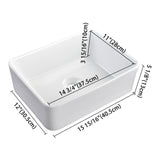 Aquaterior Rectangular Vessel Bathroom Porcelain Sink w/ Drain 16"x12"