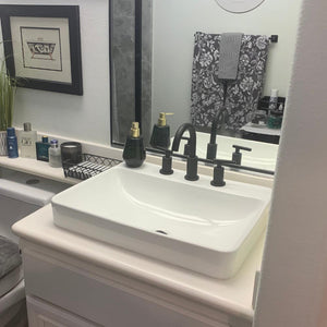 Aquaterior Bathroom Drop-in Sink Overflow w/ Drain 23x18