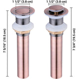 Aquaterior 1 1/2" Copper Bathroom Sink Pop Up Drain