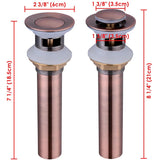 Aquaterior 1 1/2" Copper Overflow Pop Up Drain