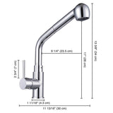 Aquaterior Pull Out Kitchen Sink Faucet w/ Sprayer Single Handle