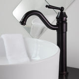 Aquaterior 13" One-Handle Oil Rubbed Bronze High-Arc Bathroom Faucet