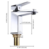 Aquaterior Bathroom Faucet Square One-Handle Low-Arc