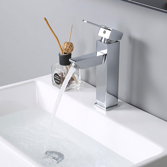 Aquaterior Single-Hole Faucet Chrome 1-Handle Square 8