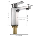 Aquaterior Single-Hole Faucet Brushed Nickel 1-Handle Square 7.5"H