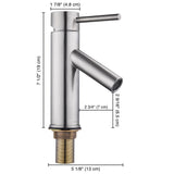 Aquaterior Single-Hole Faucet Brushed Nickel 1-Handle 7.5"H