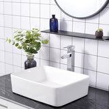 Aquaterior Vessel Faucet Chrome 1-Handle Square 12"x3"