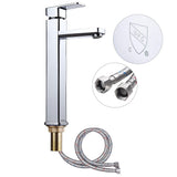 Aquaterior Vessel Faucet Chrome 1-Handle Square 11.8"H