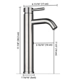 Aquaterior Bathroom Faucet One-Handle High-Arc 12"