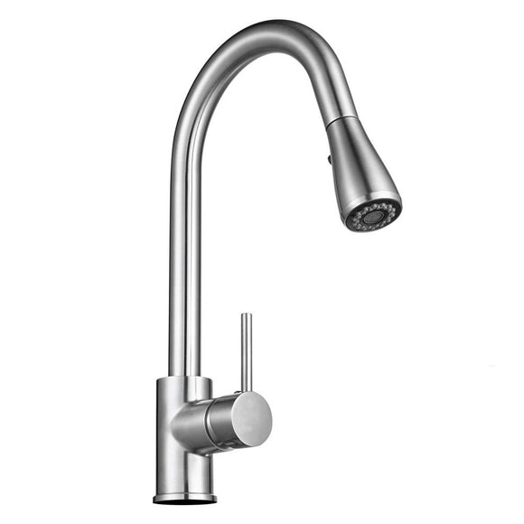 Aquaterior Pulldown Kitchen Faucet Single-Handle Brushed Nickel