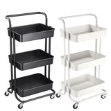Aquaterior 3 Tiers Rolling Utility Cart Mobile Trolley
