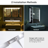 Lighted Bathroom Mirror Anti-Fog Frameless 2-Lights 32x24in