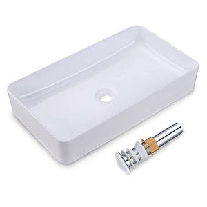 Aquaterior Countertop Sink Rectangular w/ Pop Up Drain