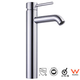 Aquaterior 12" One-Handle Brushed Nickel High-Arc Bathroom Faucet