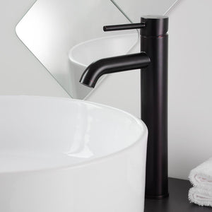 Aquaterior 12" One-Handle Oil Rubbed Bronze High-Arc Bathroom Faucet