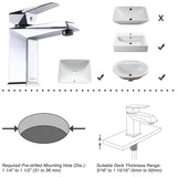 Aquaterior Bathroom Faucet Square One-Handle Low-Arc