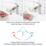 Aquaterior Waterfall Bathroom Faucet One-Handle Low-Arc