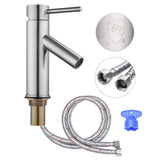 Aquaterior Single-Hole Faucet Brushed Nickel 1-Handle 7.5"H