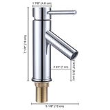Aquaterior Single-Hole Faucet Chrome 1-Handle 7.5"H