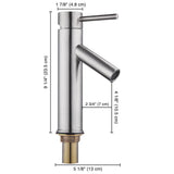Aquaterior Single-Hole Faucet Brushed Nickel 1-Handle 9"H