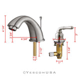 Aquaterior 2-handle Deck-Mount Bathroom Faucet Trim Kit w/ Drain Nickel