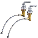 Aquaterior 2-handle Deck-Mount Bathroom Faucet Trim Kit w/ Drain Chrome