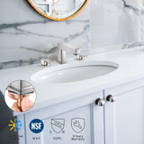 Aquaterior Widespread Bathroom Faucet Brushed Nickel 2-Handle 4"H