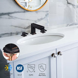 Aquaterior Widespread Bathroom Faucet Oil Rubbed Bronze 2-Handle 4"H