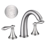 Aquaterior Widespread Bathroom Faucet 2-Handle Nickel 6.7"H