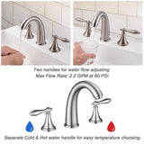 Aquaterior Widespread Bathroom Faucet 2-Handle Nickel 6.7"H